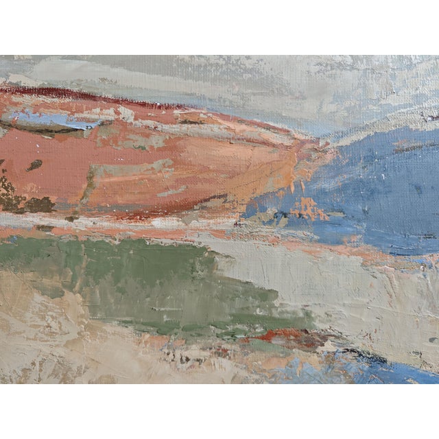 Au-Delà Des Terres, Contemporary Abstract Landscape Oil Painting, Framed by Sophie Dumont For Sale - Image 6 of 9