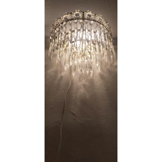 Classic Crystal Wall Lights, France, 1950s, Set of 2 For Sale - Image 4 of 18