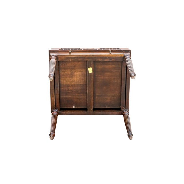 Theodore Alexander Mahogany Galleried Drinks Table With Leather Top & Drawer For Sale - Image 10 of 11