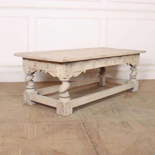 English Carved Oak Coffee Table For Sale - Image 3 of 12
