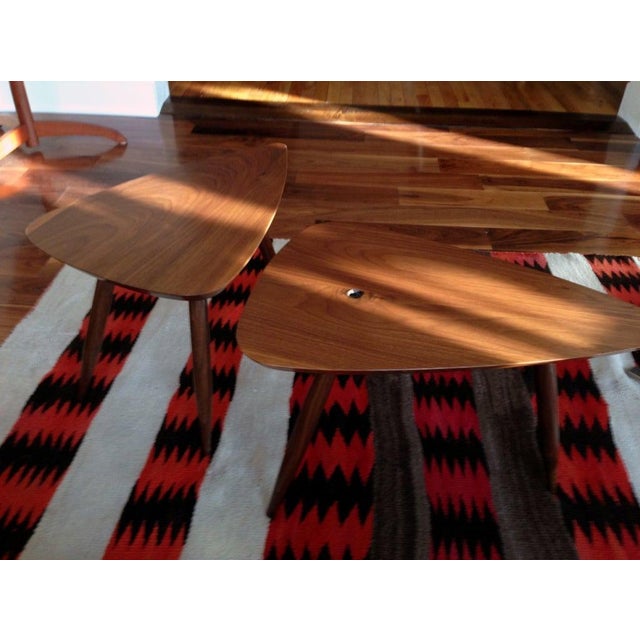 Modern 1960s Two Walnut Table Studio Made By Phillip Llyod Powell For Sale - Image 3 of 7