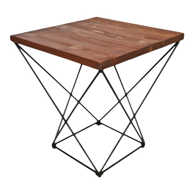 Axis Reclaimed Wood Side Table For Sale
