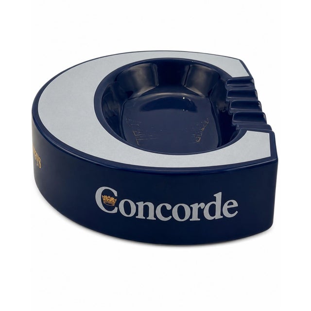 Blue Vintage Concorde British Airways Ceramic Ashtray For Sale - Image 8 of 14