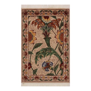 Beautiful 1990's Pak-Persian Beige/Green Wool Rug - 2'0'' X 3'2'' For Sale