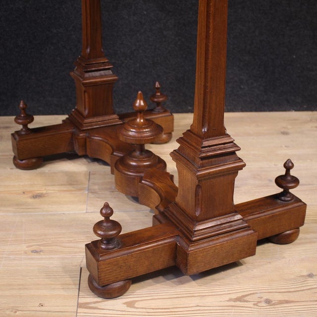 Wood 19th Century Italian Writing Table, 1880s For Sale - Image 7 of 13