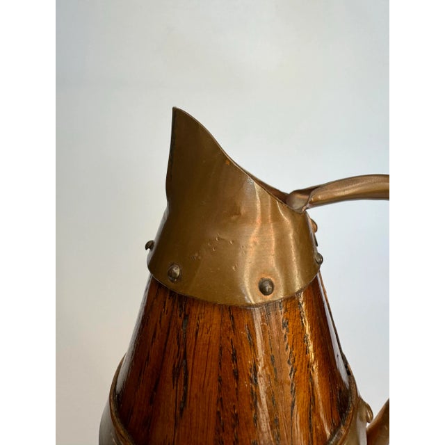 Traditional Norman French Copper and Wood Pitcher For Sale - Image 9 of 10