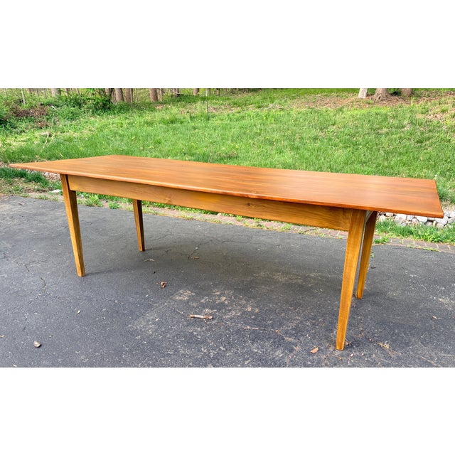 Wood Early 20th Century New England Country Vernacular Pine Harvest Table For Sale - Image 7 of 9