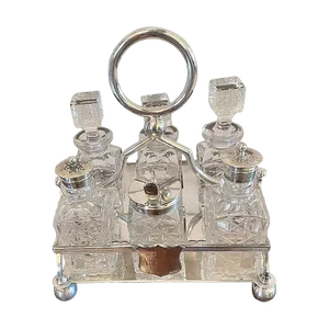 Antique Silver Plated Cruet Set, Set of 7