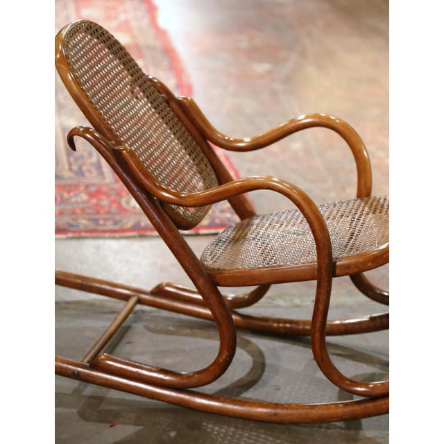 Wood Early 20th Century French Thonet Style Bentwood Child Rocking Chair For Sale - Image 7 of 11