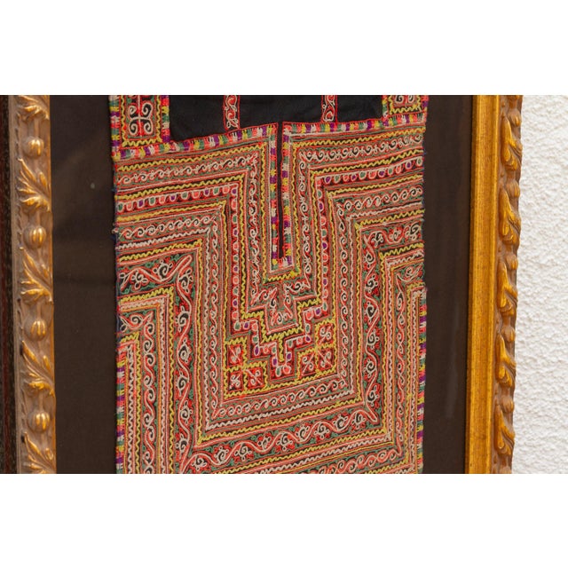 Ornate Framed Hmong Ethnic Textile Panel For Sale - Image 9 of 11