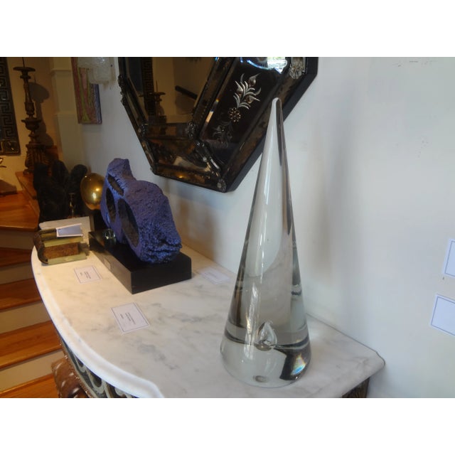 Barbini Murano Glass Geometric Sculpture Signed Barbini For Sale - Image 4 of 9