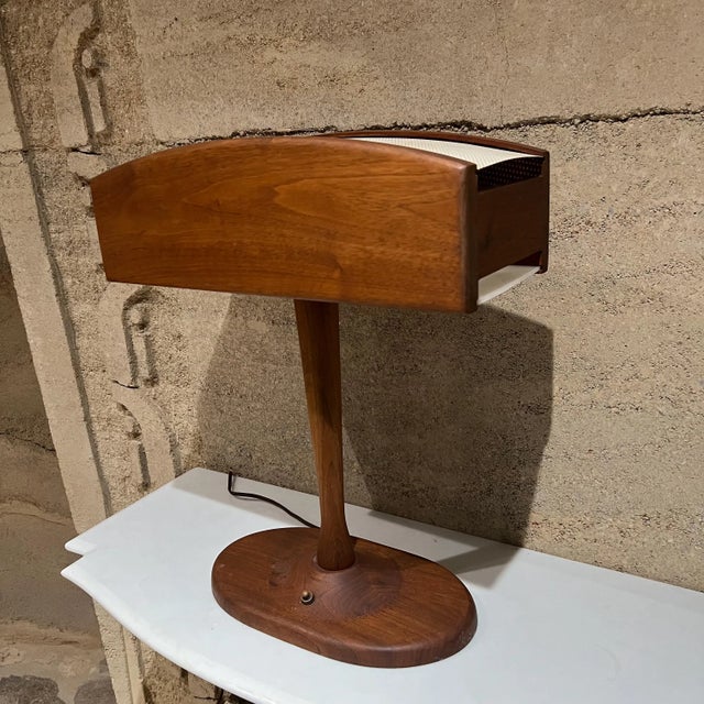 1960s Mid-Century Modern Walnut Desk Lamp With Organic Design For Sale - Image 10 of 11