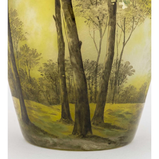 Art Nouveau Daum Nancy Landscape Scene Cameo Glass Vase For Sale - Image 3 of 10