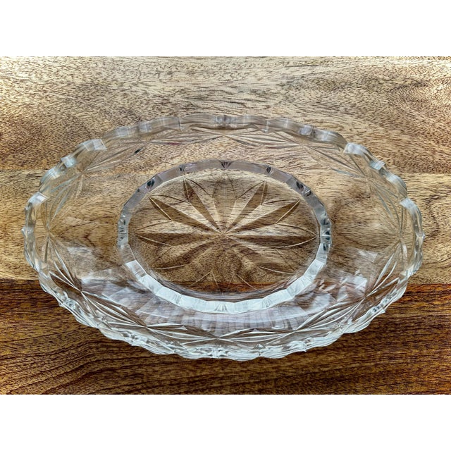 Georgian Irish Cut-Glass Bowls with Original Underplates, 1800s, Set of 3 For Sale - Image 8 of 12