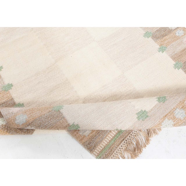 Mid-Century Modern Doris Leslie Blau Vintage Swedish Flat Woven by Agda Osterberg For Sale - Image 3 of 9