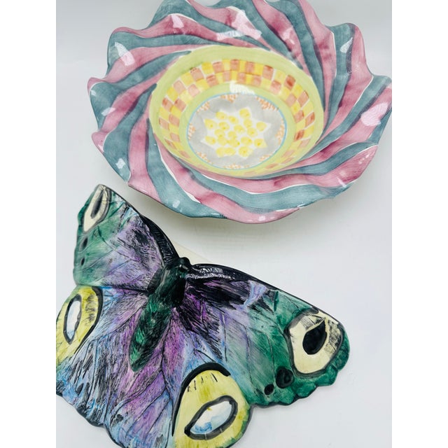 Italian Butterfly Wall Pocket For Sale - Image 4 of 7