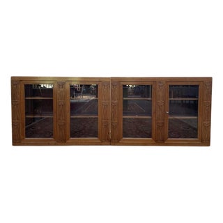 Art Nouveau Hanging Display Cabinets in Ash, Set of 2 For Sale