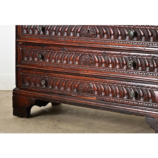 Brown Italian 19th Century Carved Cedar Commode For Sale - Image 8 of 13