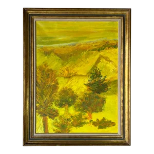 Jean Tsamis " Landscape of Portugal" Oil on Canvas Painting, Framed