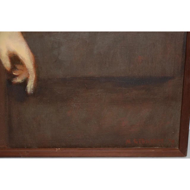 Impressionist Vintage Oil Portrait of a Young Mother and Daughter C.1979 For Sale - Image 3 of 9