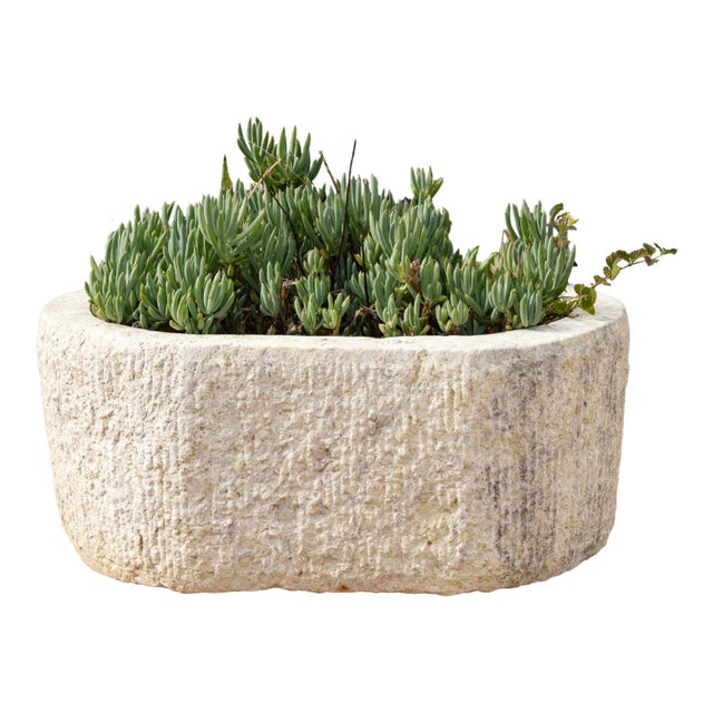 Monumental Chiseled Alabaster Marble Basin For Sale