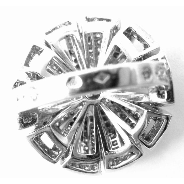 Chanel Flower 18k White Gold Diamond Large Ring, size 6 For Sale - Image 11 of 12