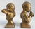 Gold 1950s Chalkware Boy Girl Bookends Figurines For Sale - Image 8 of 9