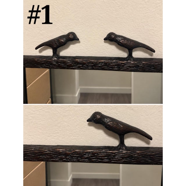 Contemporary Pair of Made Goods Joelle Three Birds Oiled Bronze Mirrors For Sale - Image 3 of 10