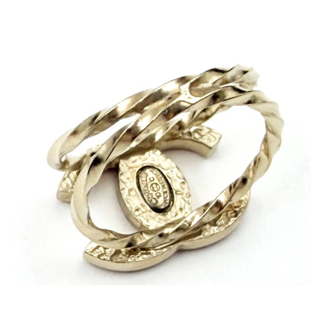 Chanel Chanel Red CC Double Twisted Ring, Size 6.75 For Sale - Image 4 of 4
