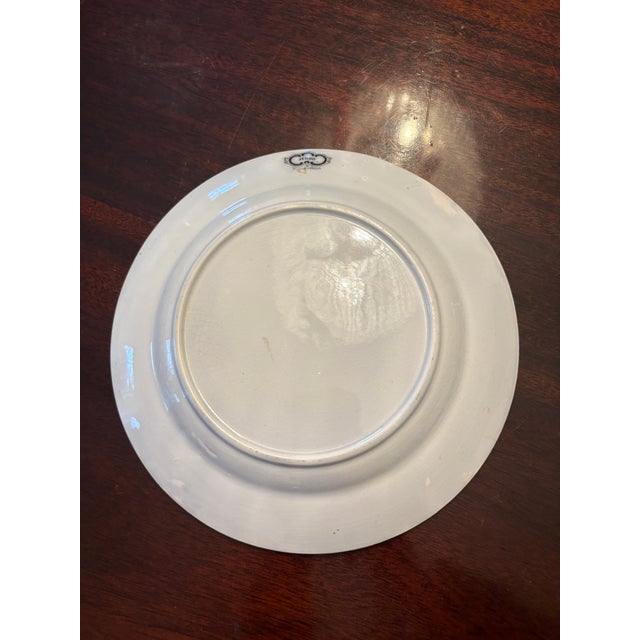 Late 19th Century Antique English “Jeddo” Floral Transferware Plate by Beech & Hancock For Sale - Image 5 of 9