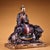 This is a substantial antique polychrome bronze sculpture depicting Taiyi Zhenren, a revered Taoist immortal. The figure...