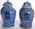 Mid 20th Century Pair of Chinese Blue and White Porcelain Lidded Jars With Stands For Sale - Image 5 of 10