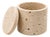 Handcrafted Travertine Stone Lidded Jar, 5" Organic Modern Canister For Sale