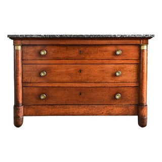 French 19th Century Solid Walnut Empire Commode For Sale