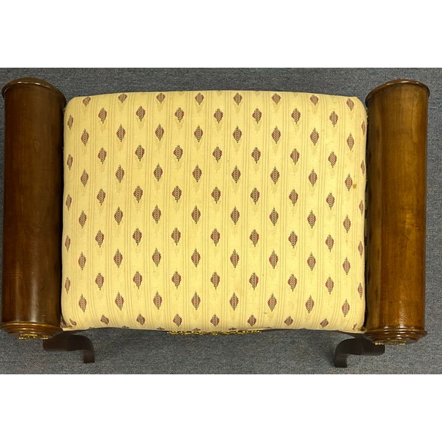 Wood Turn of the Century French Empire Mahogany Bench For Sale - Image 7 of 9