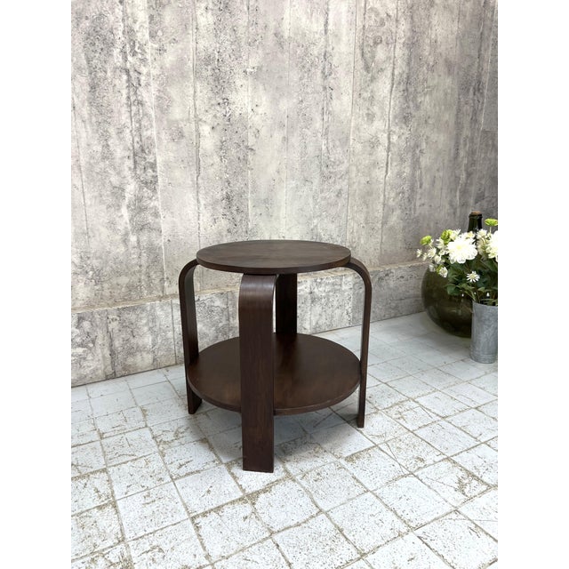 Dimensions: 62cm diameter x 60cm high. An extraordinarily beautiful art deco style side table. The simple styling of the...