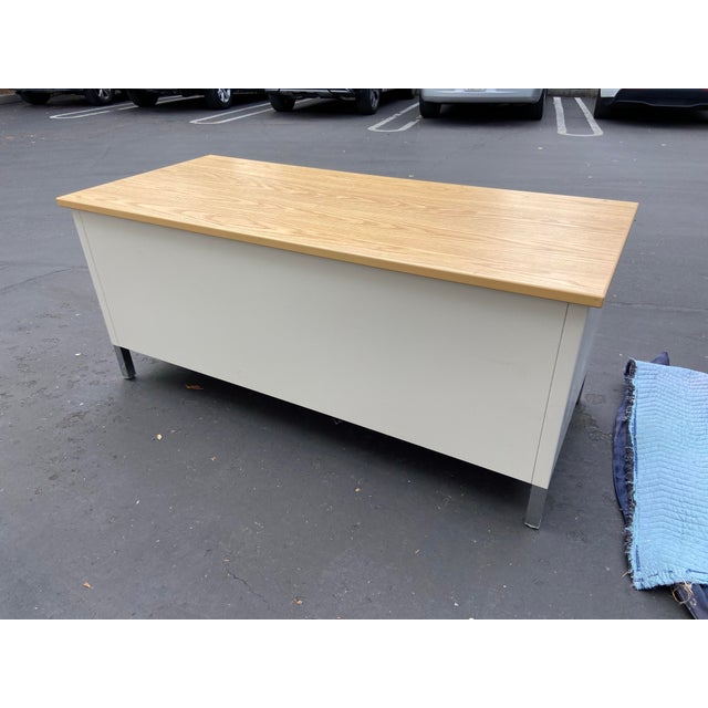 Metal 1990s Pitney Bowes Vintage Modern Steel Credenza Storage Cabinet For Sale - Image 7 of 12