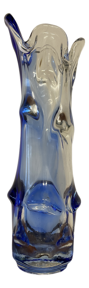 Blue and Clear Art Glass Vase by Josef Hospodka for Chribská, Former Czechoslovakia, 1960s