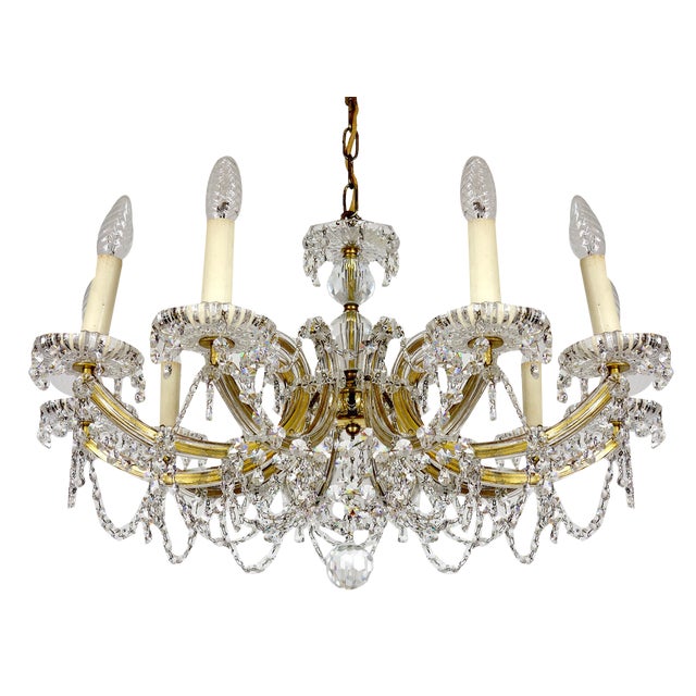 Maria Theresia Style Lead Crystal Chandelier, 1970s For Sale