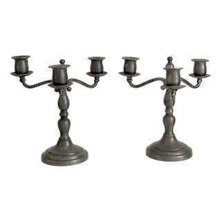 Tin Candlesticks, 1890s, Set of 2 For Sale