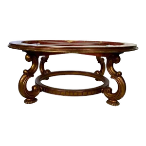 Weiman Baroque Hollywood Regency Style Round Gilt Gold Coffee Table Base