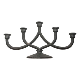 Mid-Century Modern Brutalist German Cast Iron Candleholder from Aachener Giesserei, 1960s For Sale