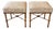 Pair Vintage Faux Bamboo Wood Benches Ottomans Newly Upholstered Quadrille For Sale