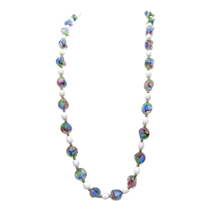 Vintage 1960s Signed Napier Art Glass Beaded Necklace