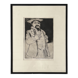 Vintage Etching Portrait of a Gentleman