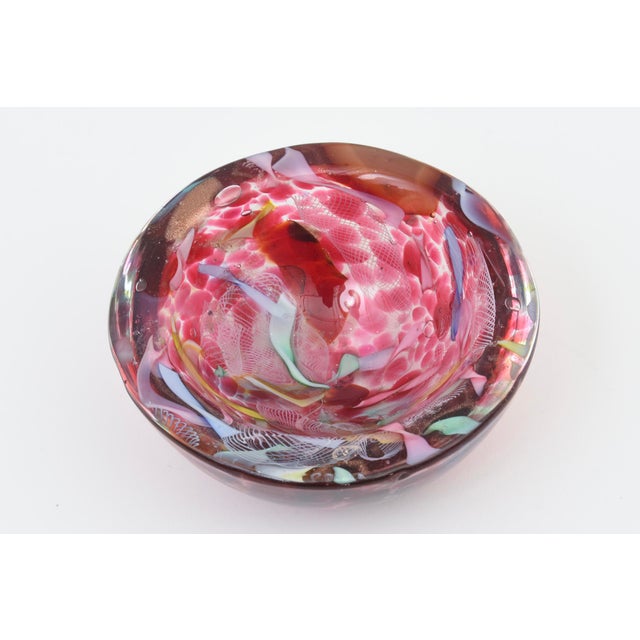 This vintage gorgeous Murano small glass colorful bowl by Avem is of the Tutti Fruit technique of hand blown glass .The...