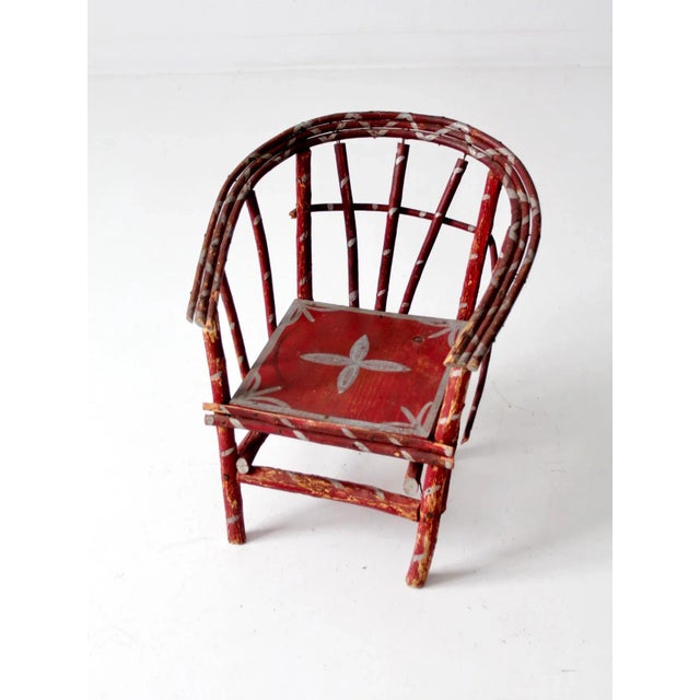 Antique Folk Art Children's Chair For Sale - Image 9 of 9