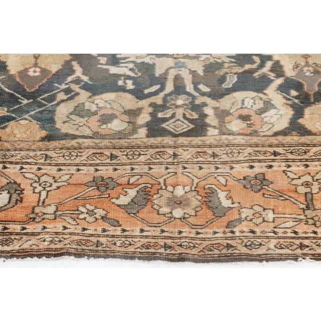 Authentic 19th Century Persian Sultanabad Handmade Wool Rug For Sale - Image 4 of 5