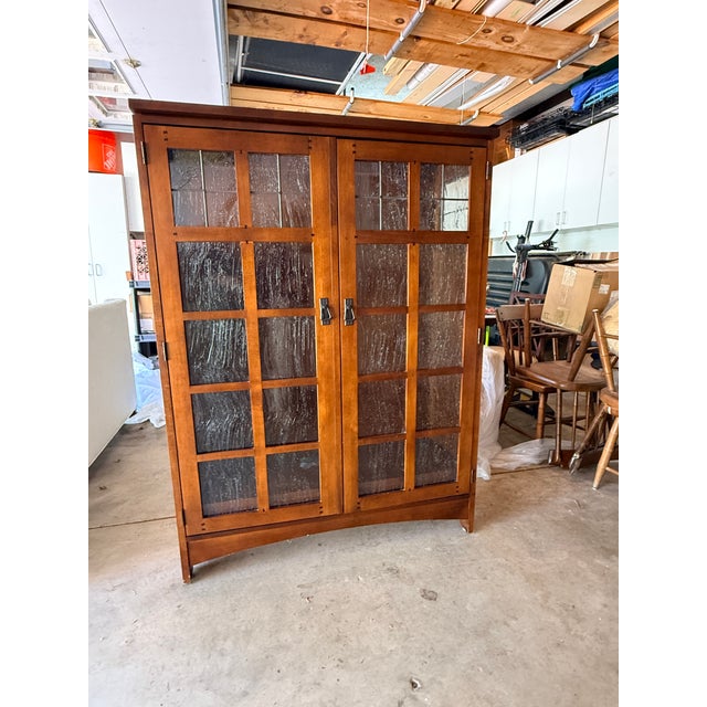 Drexel Arts & Crafts Glass Front Bookcase For Sale - Image 13 of 13