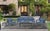 Sardinia Aluminum Frame Outdoor Sofa Set - Blue Cushions For Sale - Image 14 of 15
